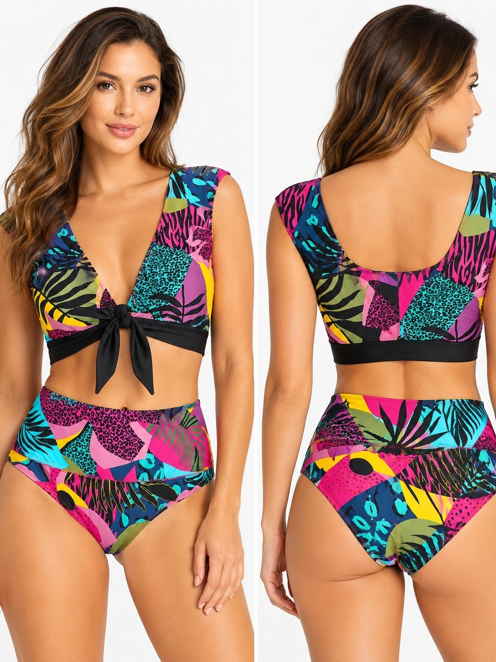 NWT Bleu Rod Beattie Jungle Book 2 Piece Front Tie Swimsuit Size 10